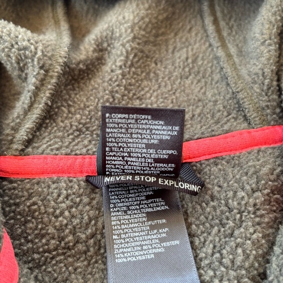 The North Face Gray-Green Fleece Ribbed Hooded Full Zip Jacket Size Medium - Picture 7 of 9
